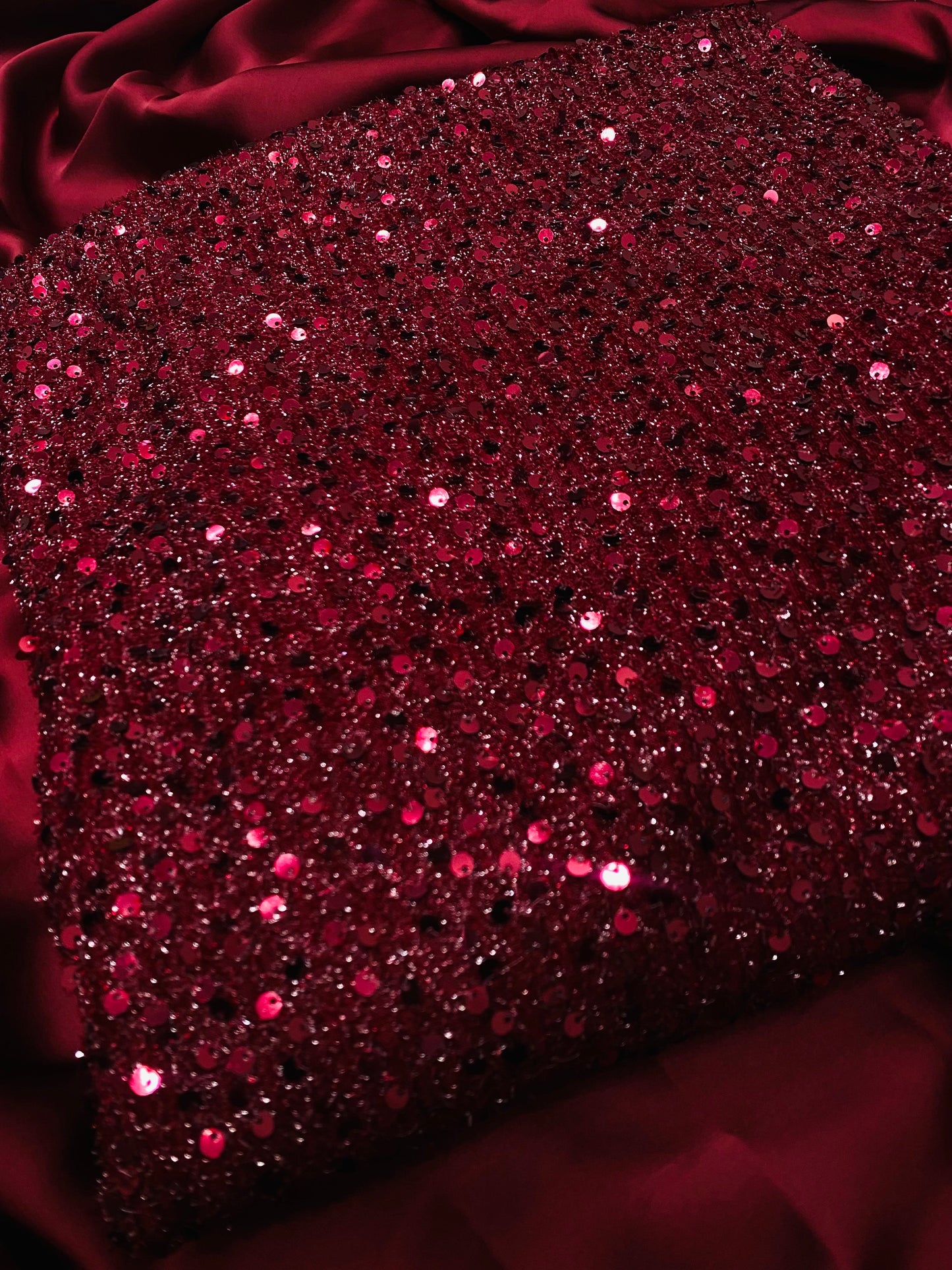 MAHROON SEQUENCE SILK SAREE