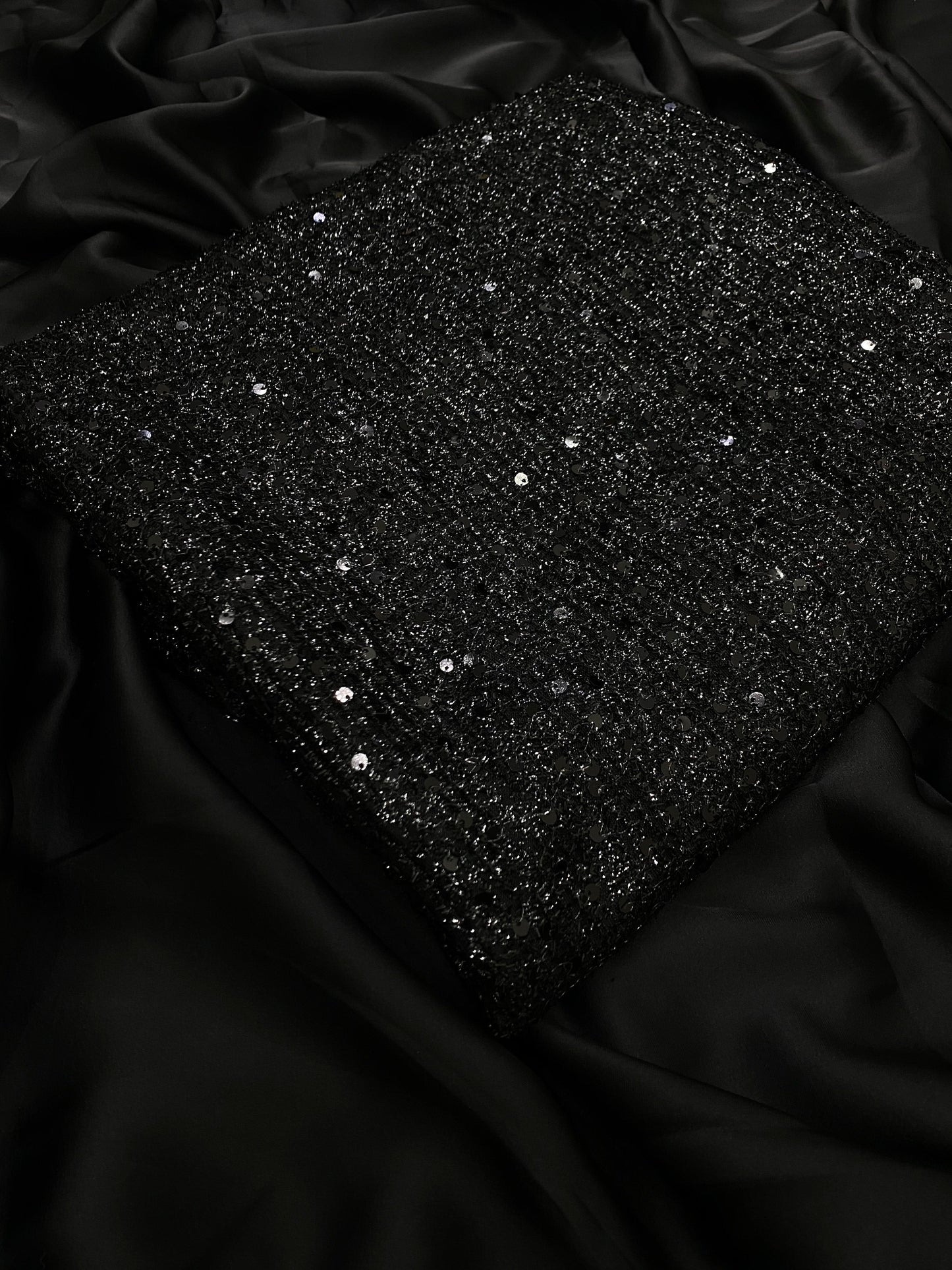 BLACK SEQUENCE SILK SAREE