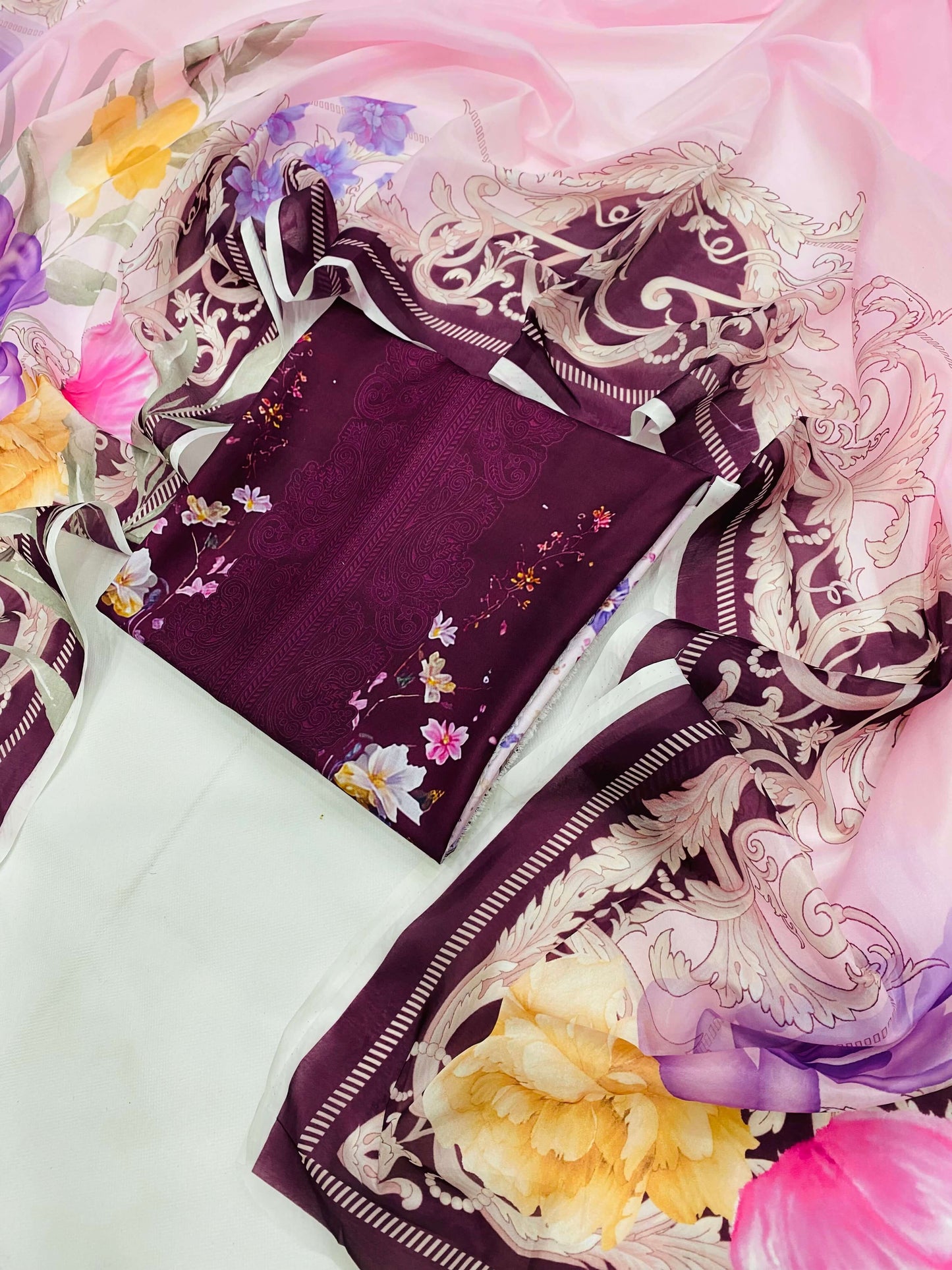 SWISS LAWN PURPLE 3 TONE