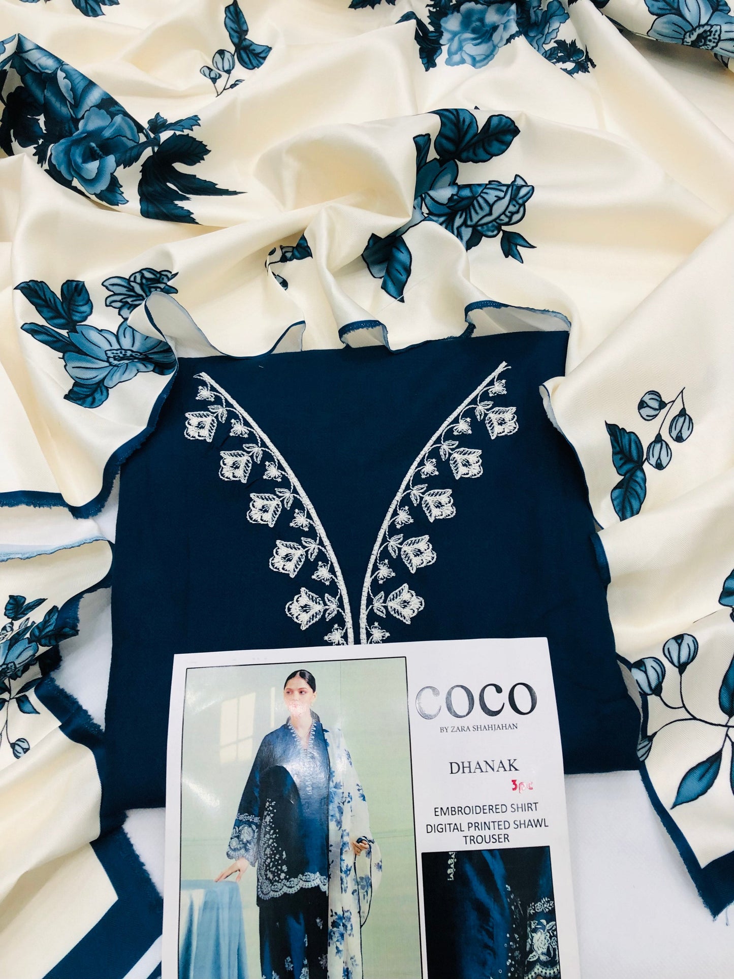 COCO ZINC DHANAK WITH PRINTED SHAWL
