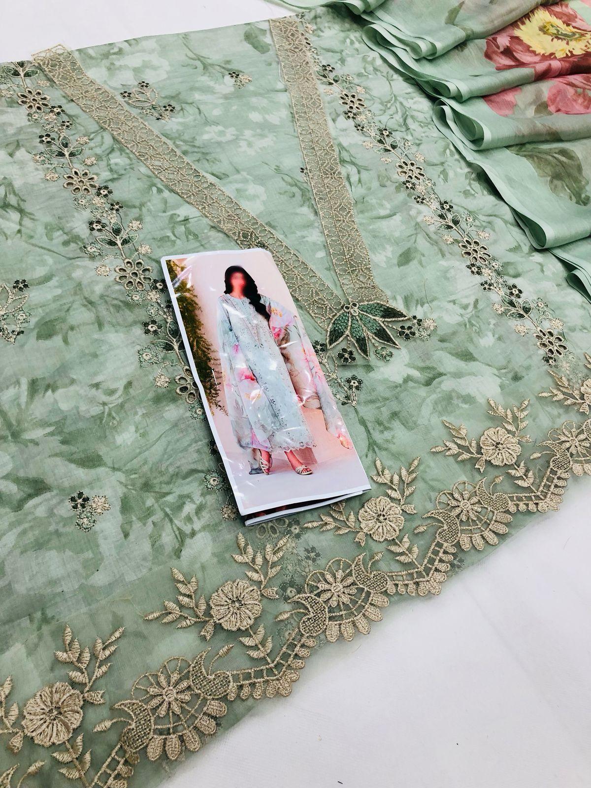 IZNIK PISTACHU CHICKEN KARI LAWN - SR FABRICS