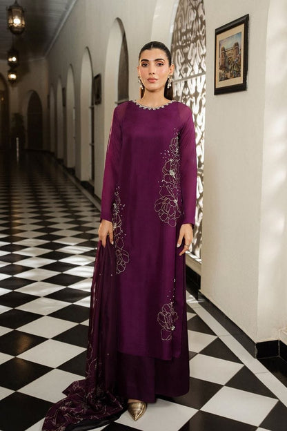 RAW SILK PURPLE HAND MADE