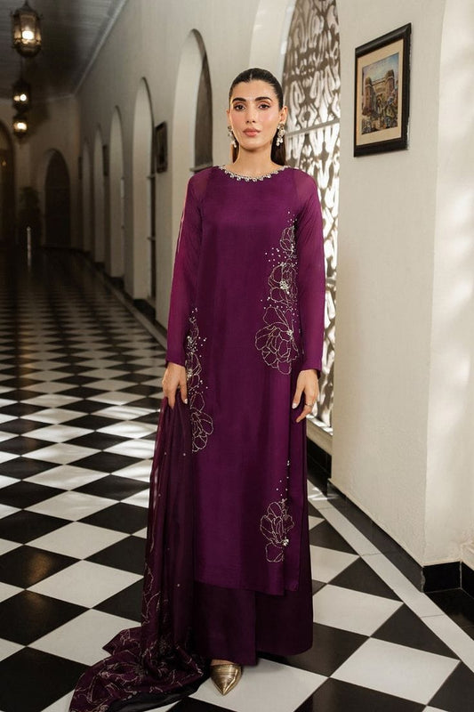 RAW SILK PURPLE HAND MADE