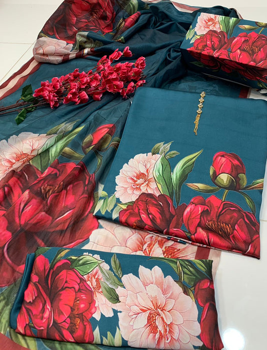 CHINA SILK PEACOCK ROSE