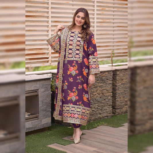 ANEELA PURPLE LUXURY SILK