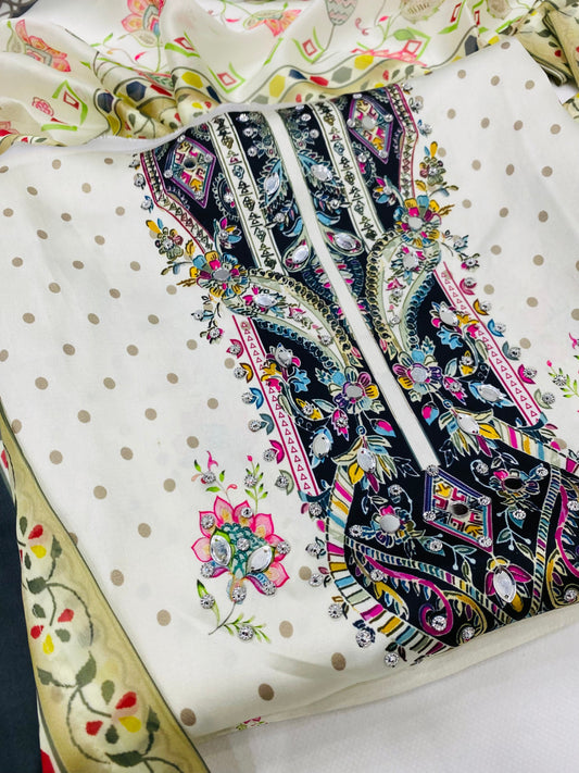 MB CREAM BEATS LUXURY CHINA SILK