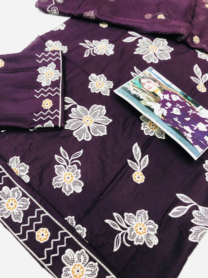 BAREEZE BRINGLE PURPLE FLOWERS