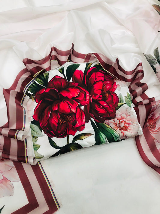 CHINA SILK WHITE ROSE