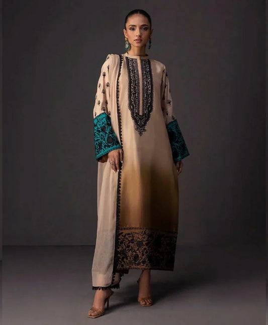 CHINA SILK MUSTARD DRESS - SR FABRICS