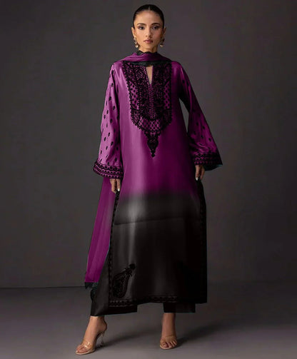 CHINA SILK PURPLE DRESS - SR FABRICS