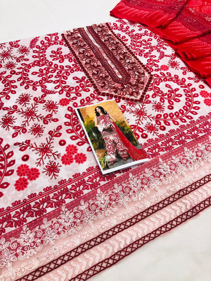 MB RED SNAKE LAWN - SR FABRICS
