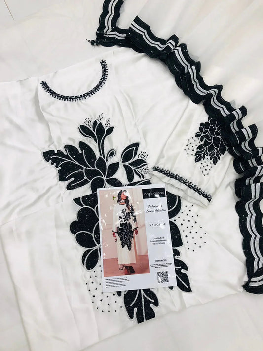 NOMI ANSARI WHITE SILK DRESS - SR FABRICS